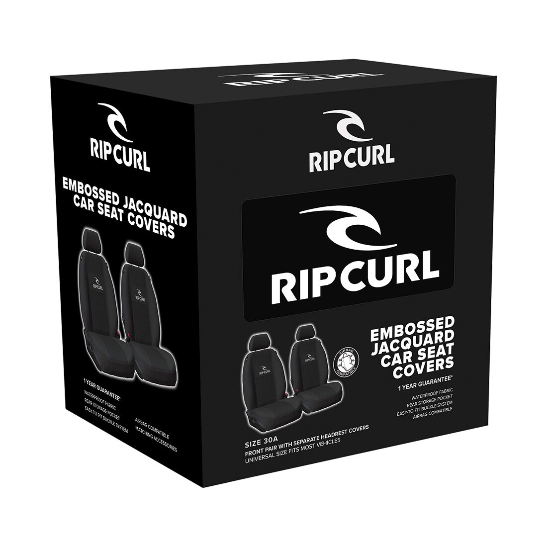 Rip Curl Jacquard Seat Covers Adjustable Headrests Airbag Compatible, , scaau_hi-res