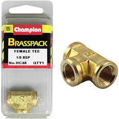 Champion Brass Pack Female T Piece HC48, 1/8", , scaau_hi-res
