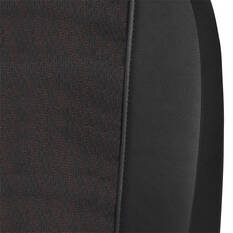 SCA Premium Jacquard & Leather Look Seat Covers Black/Red Adjustable Headrests Rear Bench 06H, , scaau_hi-res