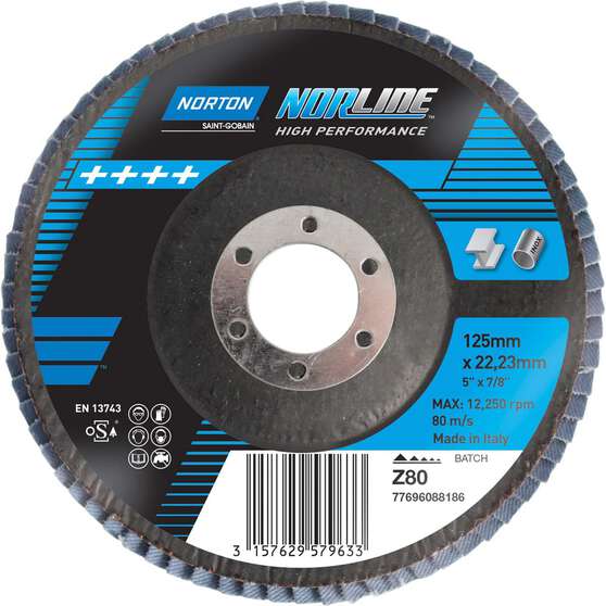 Norton Flap Disc 125mm, 80 Grit, , scaau_hi-res