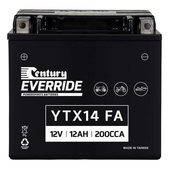 Century Powersports Battery YTX14-BS FA, , scaau_hi-res