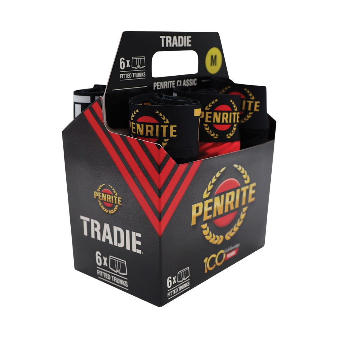 Tradie Trunks Penrite 6 Pack Black, , scaau_hi-res