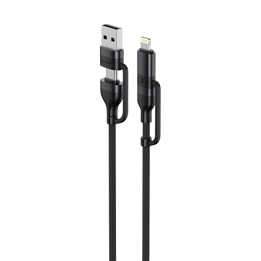 Cabin Crew USB-C/USB-A to USB-C/Lightning Magnetic Cable Black, , scaau_hi-res