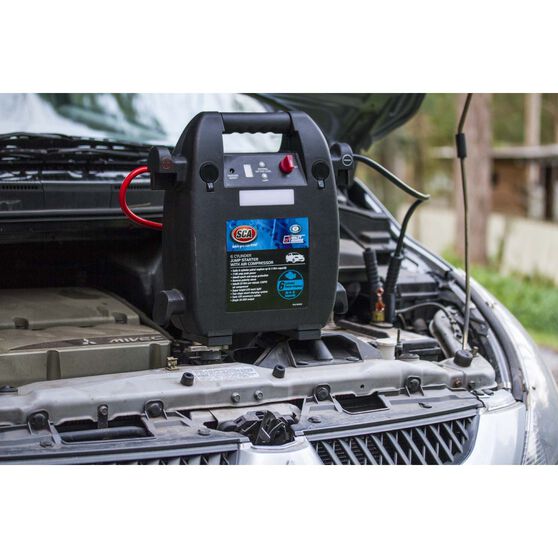 Sca 12v Jump Starter W Air Compressor 6 Cylinder 1100 Amp