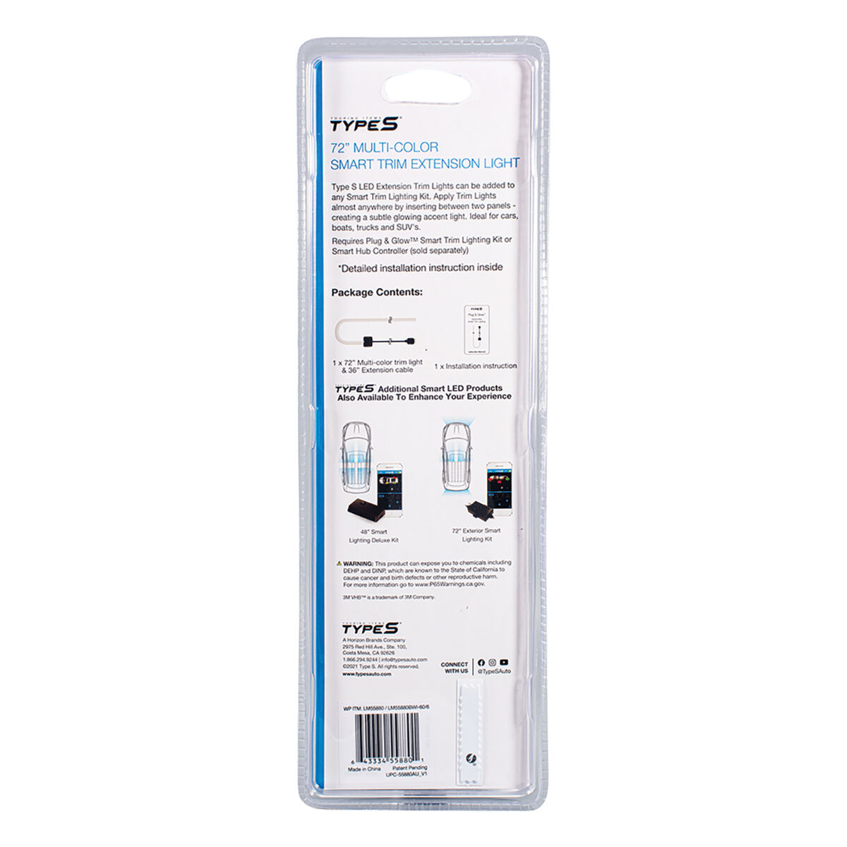 Type S Interior LED Accessory 72" Trim Light Extension, , scaau_hi-res