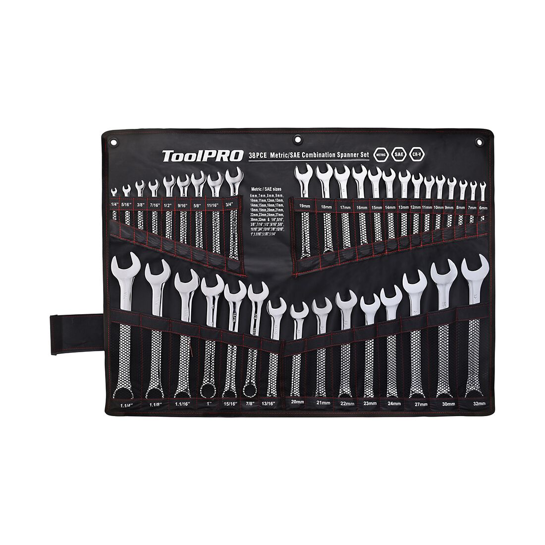 ToolPRO Spanner Set Jumbo Metric/SAE 38 Piece, , scaau_hi-res