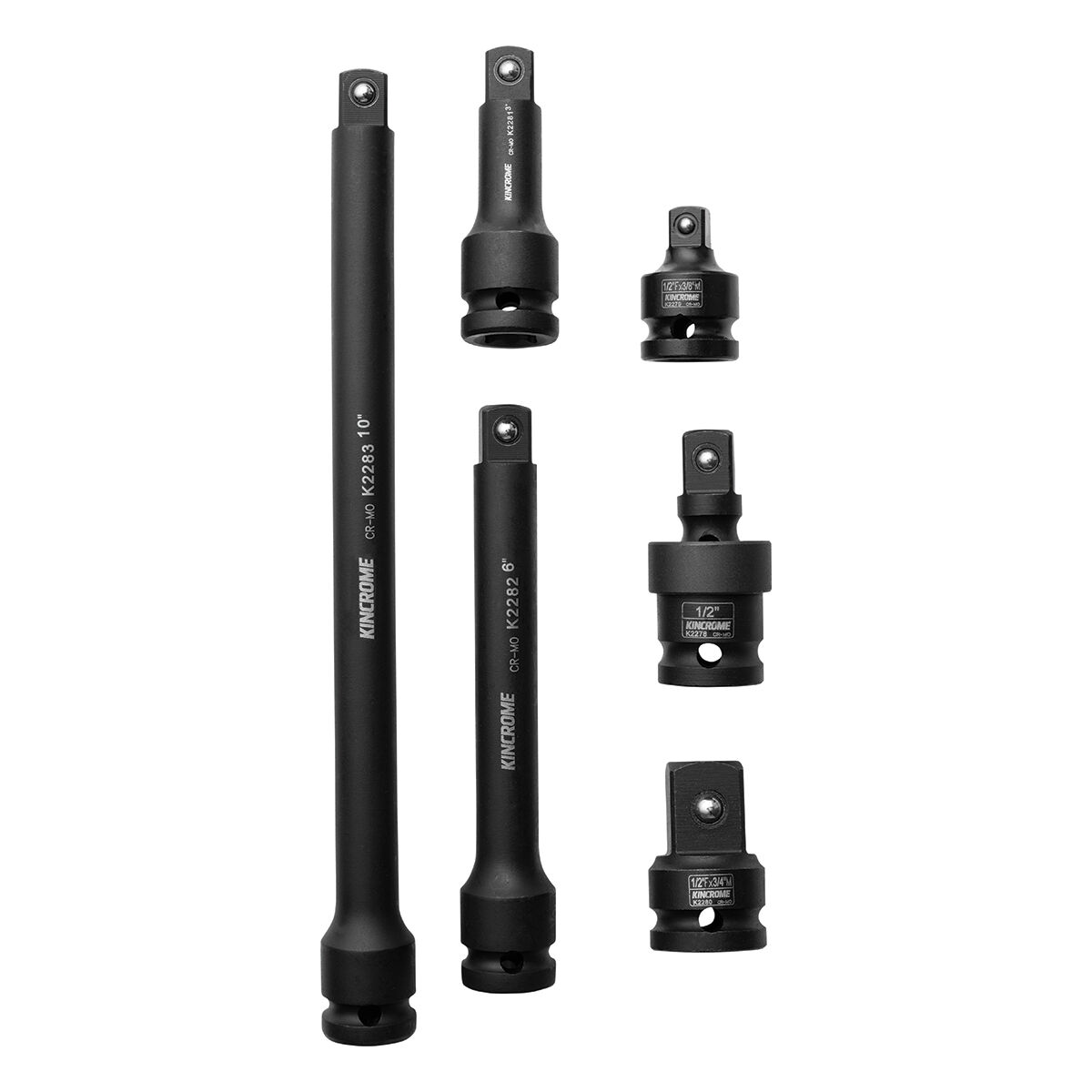 Kincrome Socket Impact Accessory Set 1/2" Drive 6 Piece, , scaau_hi-res