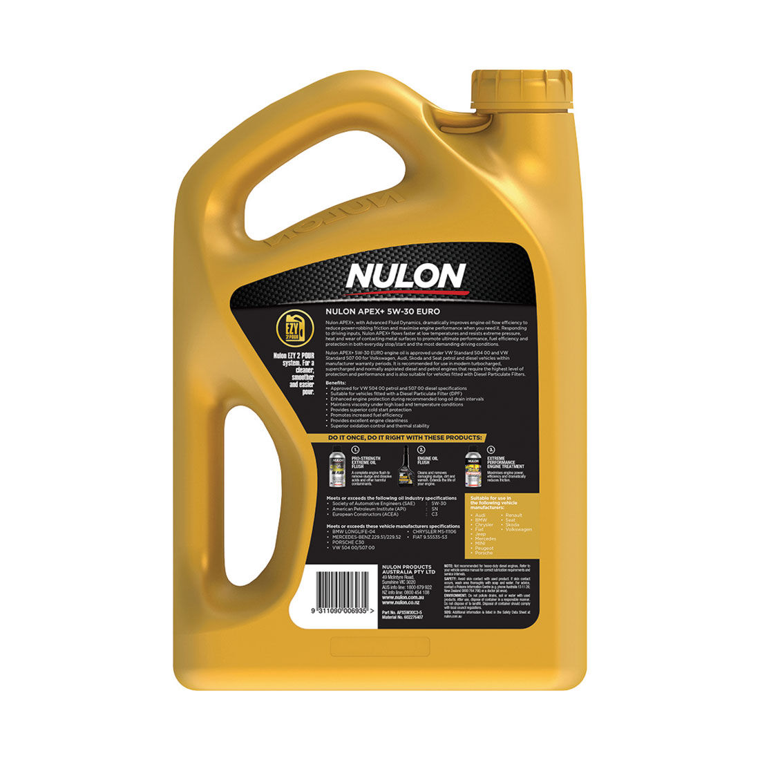 Nulon Apex+ 5W-30 Euro Petrol & Diesel 5 Litre, , scaau_hi-res