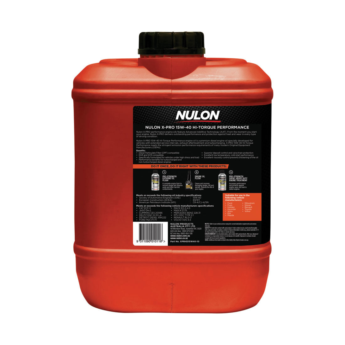 Nulon X-Pro 15W-40 Hi-Torque Performance 10 Litre, , scaau_hi-res