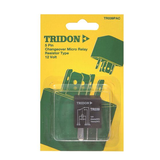 Tridon Relay - Micro, 12V 20/10 AMP 5 Pin - TR039PAC, , scaau_hi-res