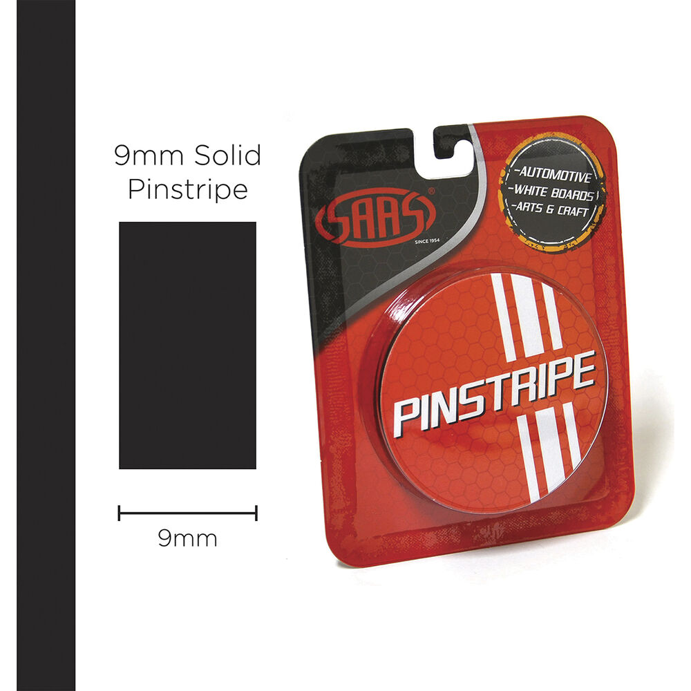 SAAS Pinstripe Solid Black 9mm x 10m Supercheap Auto