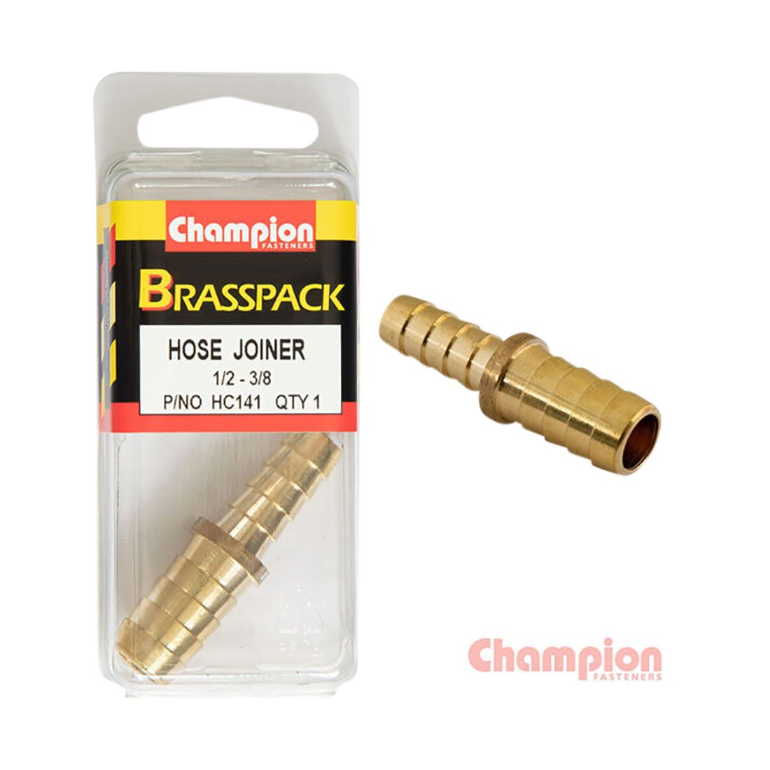 Champion Brass Hose Joiner - 1/2" x 3/8", HC141, , scaau_hi-res