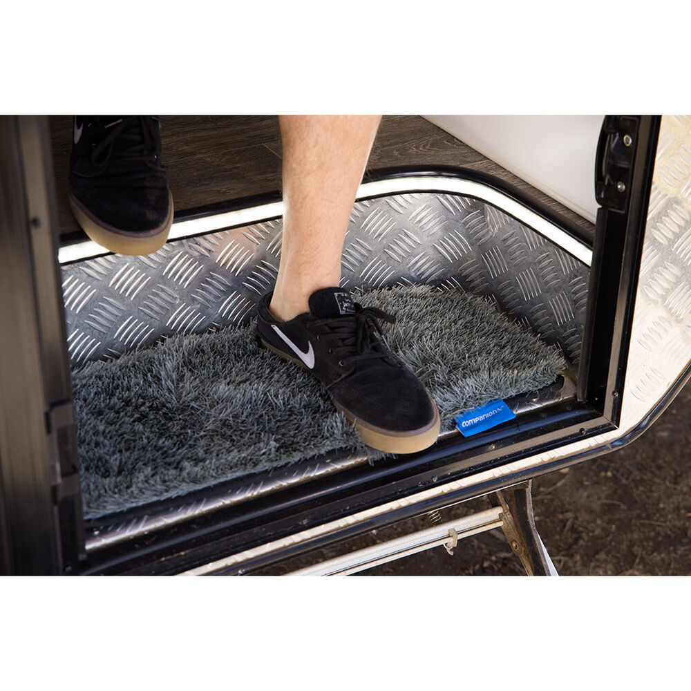 Companion Caravan Step Dust Off Mat Grey 26x58cm Supercheap Auto