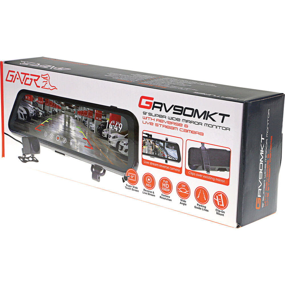 Gator GRV90MKT 9" Mirror Mounted Wired Rear View & Reversing Camera