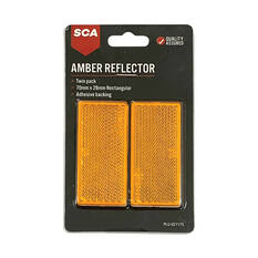 SCA Reflector Twin Pack Rectangular Amber 70 x 28mm, , scaau_hi-res