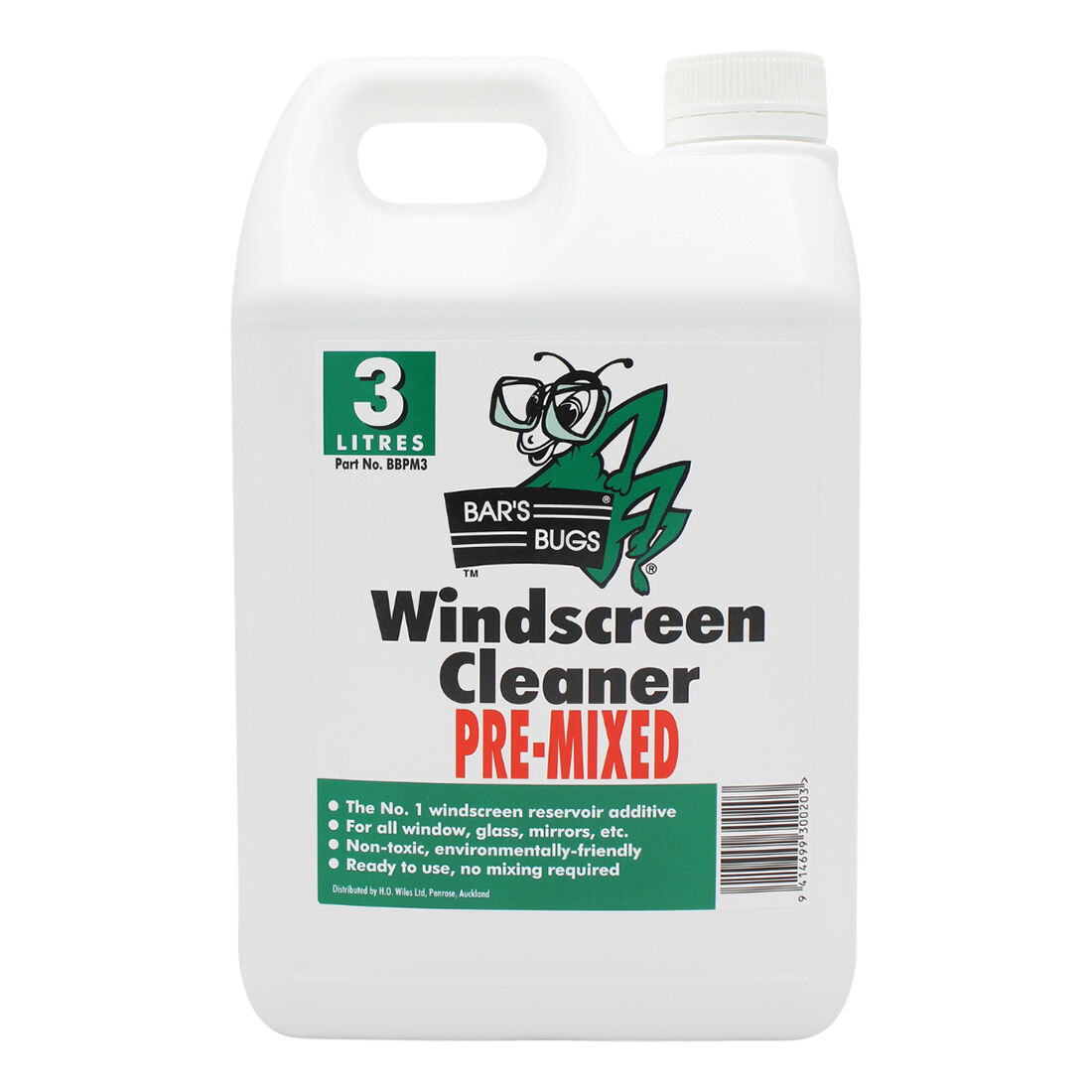 Bar's Bugs Pre-mix Windscreen Cleaner 3 Litre, , scaau_hi-res