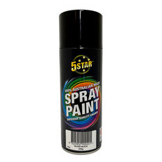 5 Star Enamel Spray Paint Gloss Black 250g, , scaau_hi-res