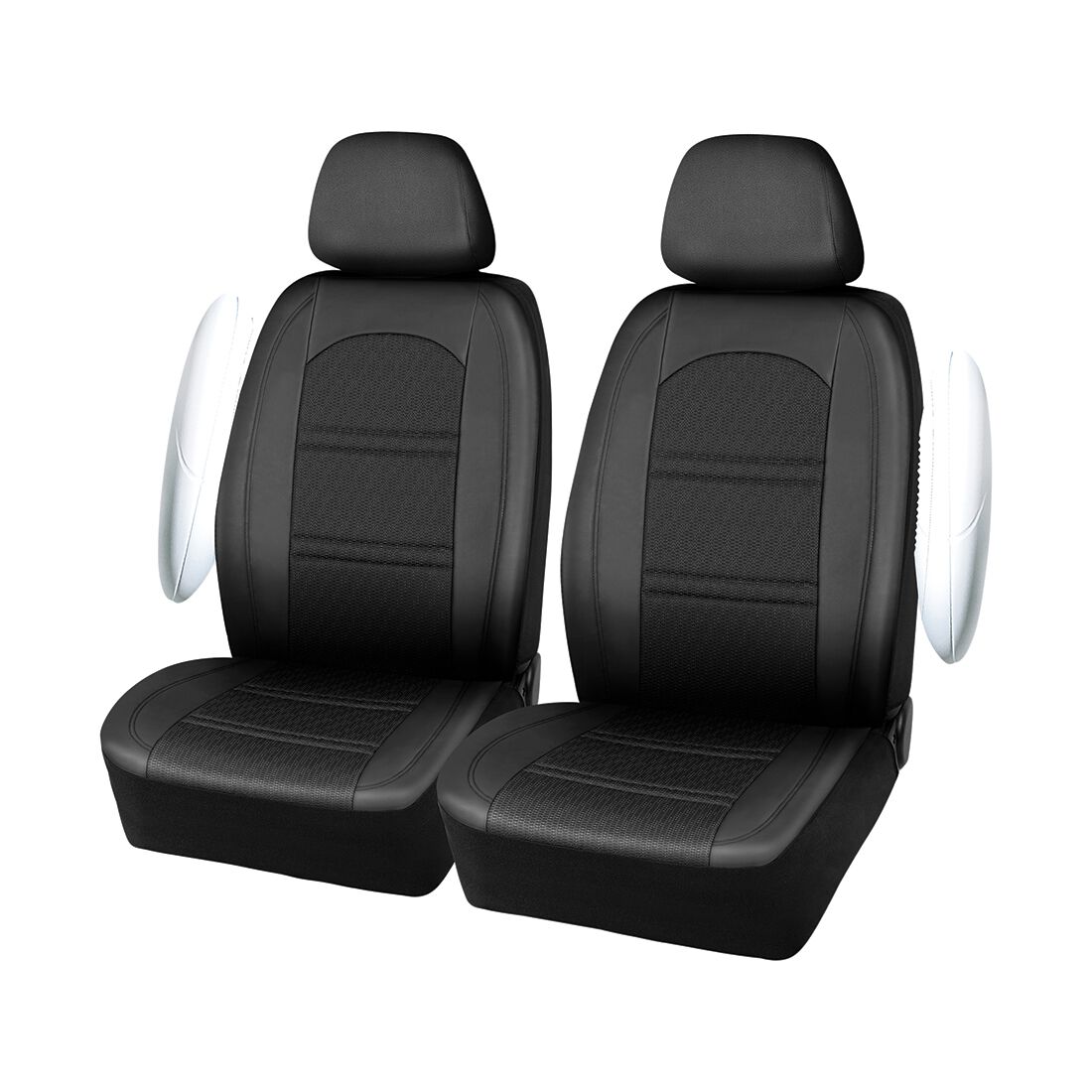SCA Memory Foam Jacquard Seat Covers Black, Adjustable Headrests, Airbag Compatible, Size 30A, , scaau_hi-res