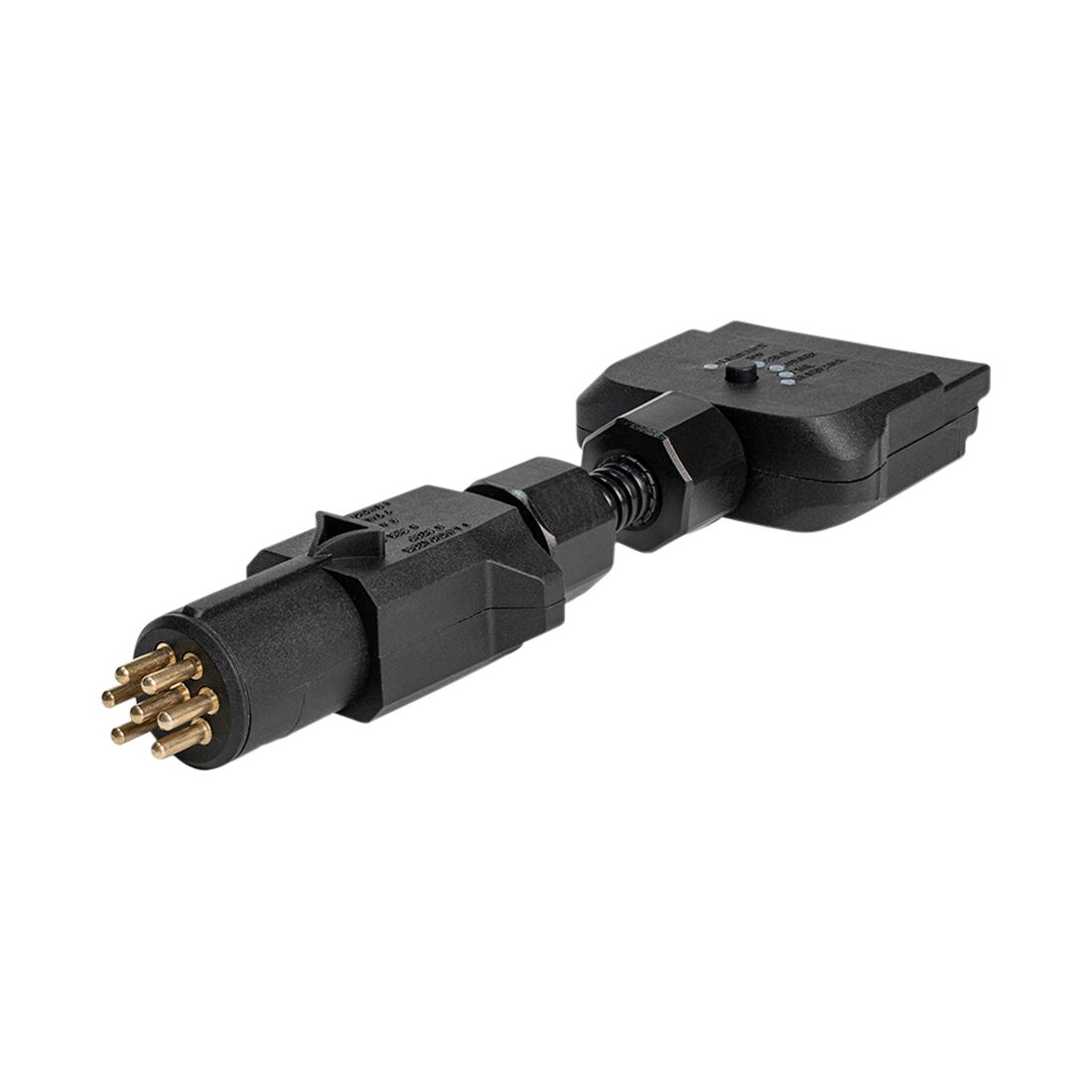SCA Trailer Adaptor 7 Pin Flat Socket To 7 Pin Small Round Plug LED, , scaau_hi-res