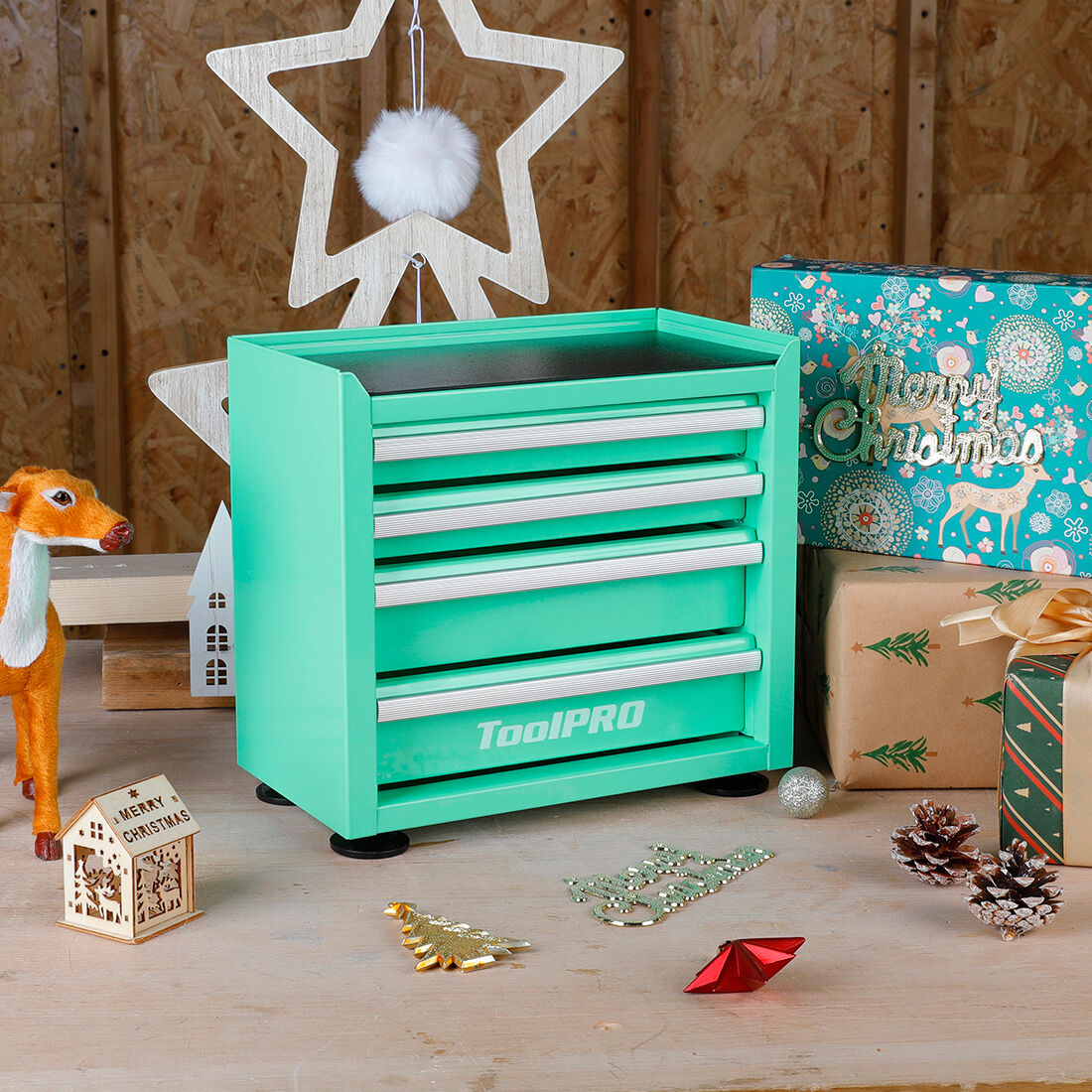 ToolPRO Mini Tool Cabinet 4 Drawer Aqua, , scaau_hi-res