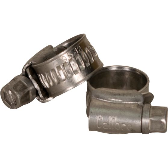 Calibre Hose Clamps - Stainless Steel, Solid Band, 9.5-12mm, 2 Pieces, , scaau_hi-res