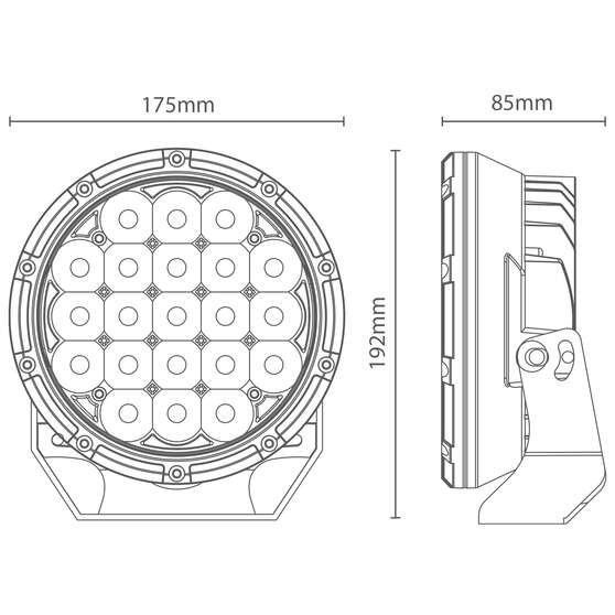 Enduralight LED Driving Light Kit w/ harness - 175mm 63W, , scaau_hi-res