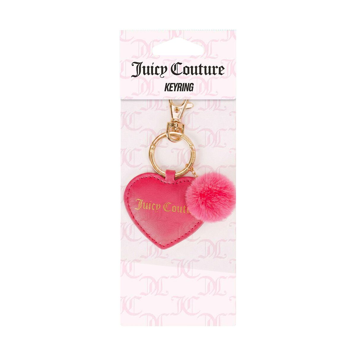 Juicy Couture Bling Juicy Keyring - Pink Heart Pompom, , scaau_hi-res