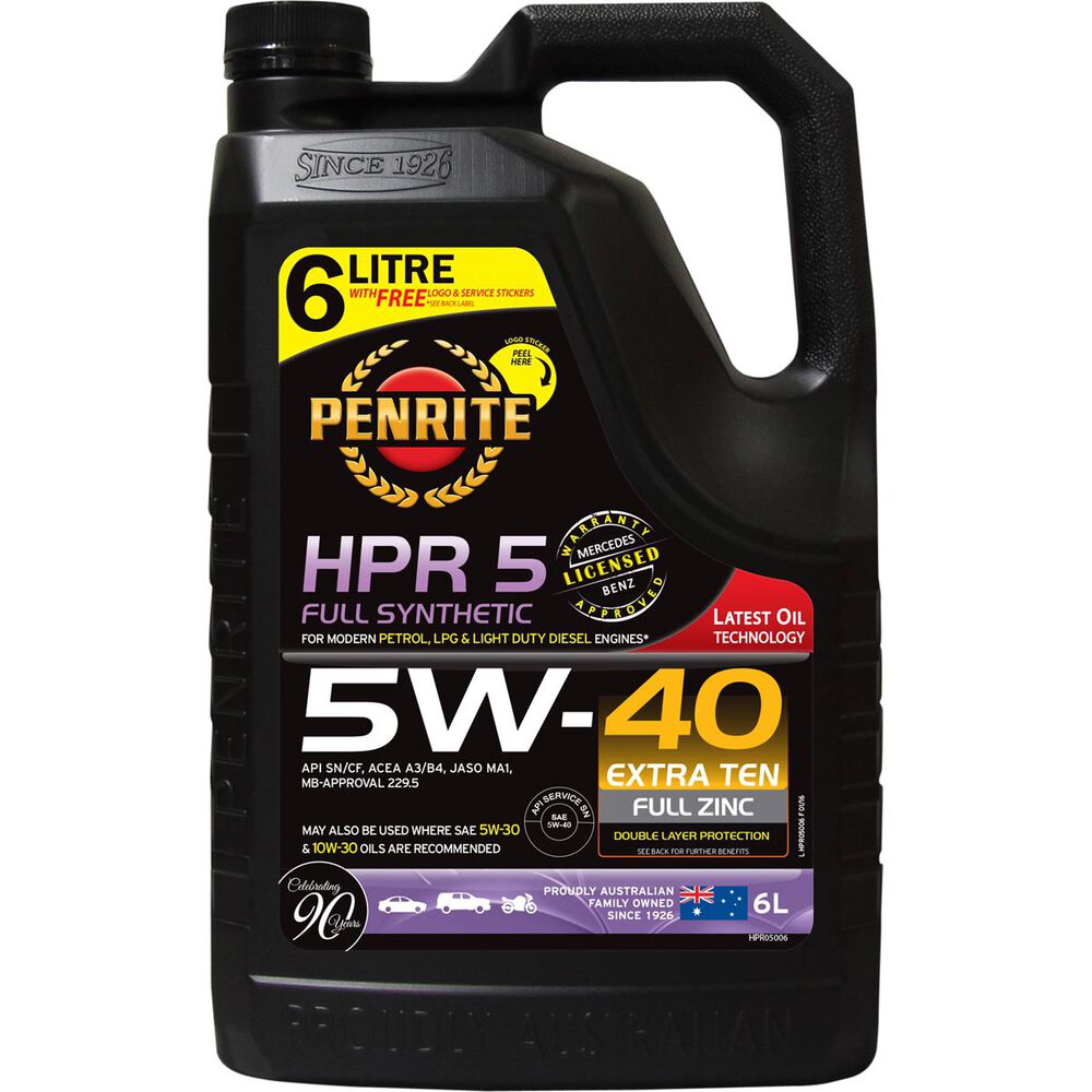 Penrite HPR 5 Engine Oil 5W40 6 Litre Supercheap Auto