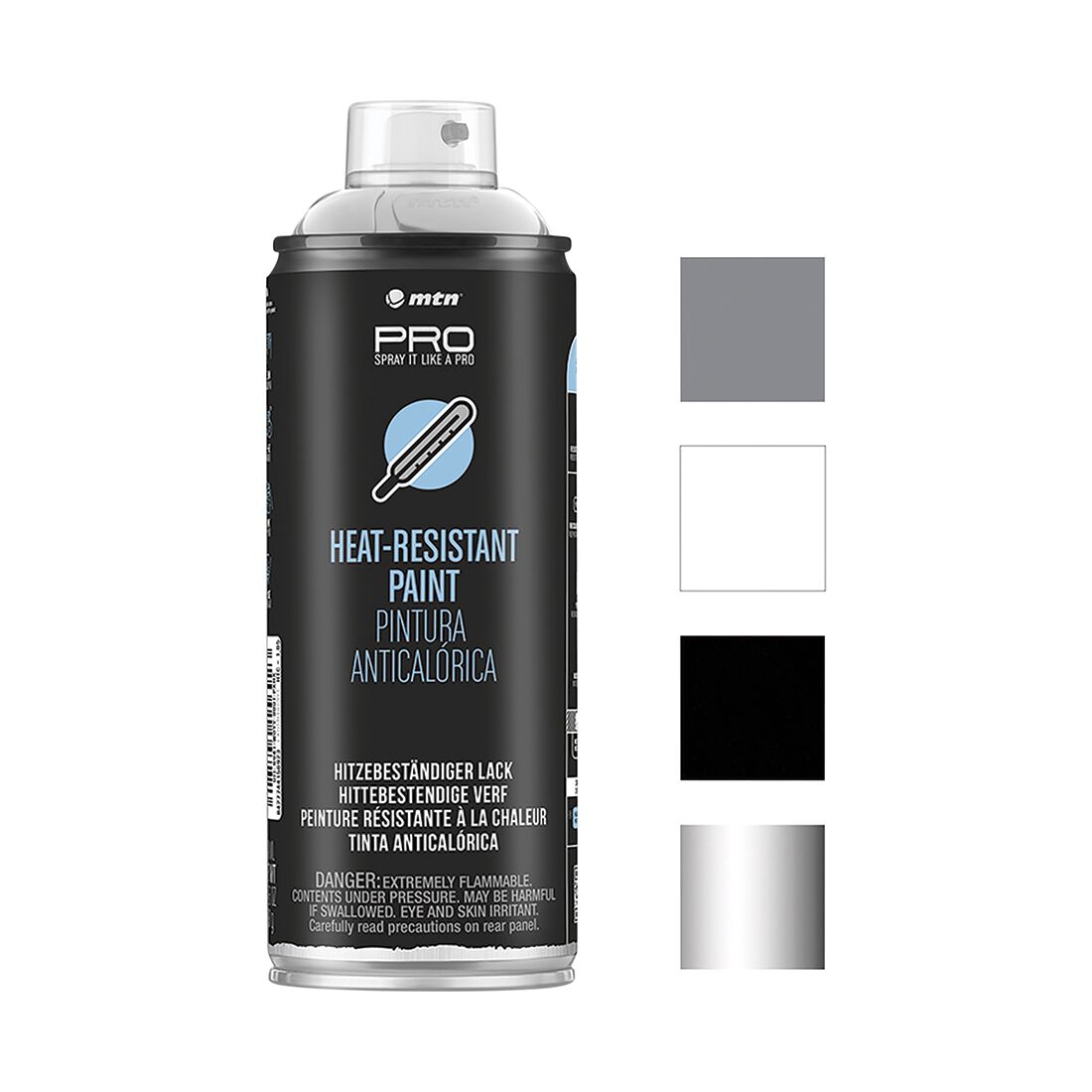 MTN Pro Silver Heat Resistant Spray Paint 400mL, , scaau_hi-res