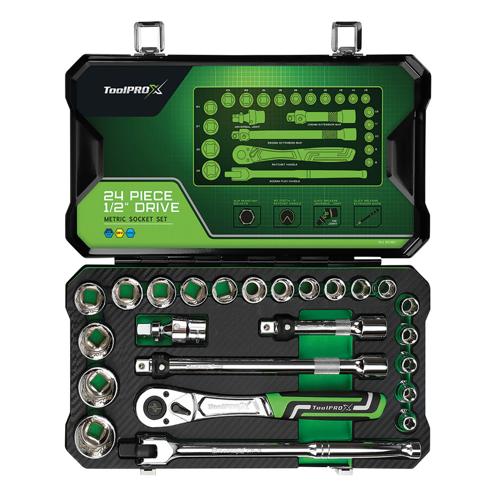 ToolPROX Socket Set 1/2" Drive Metric 24 Piece Supercheap Auto