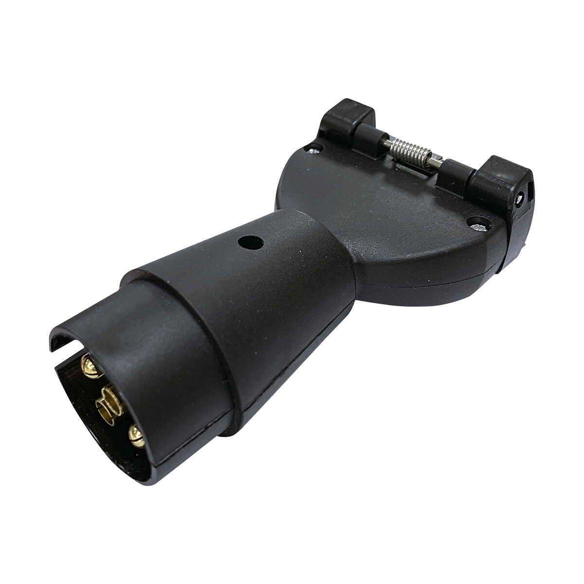 SCA Trailer Adaptor 7 Pin Large Round Socket To 7 Pin Flat Plug Stubbie, , scaau_hi-res