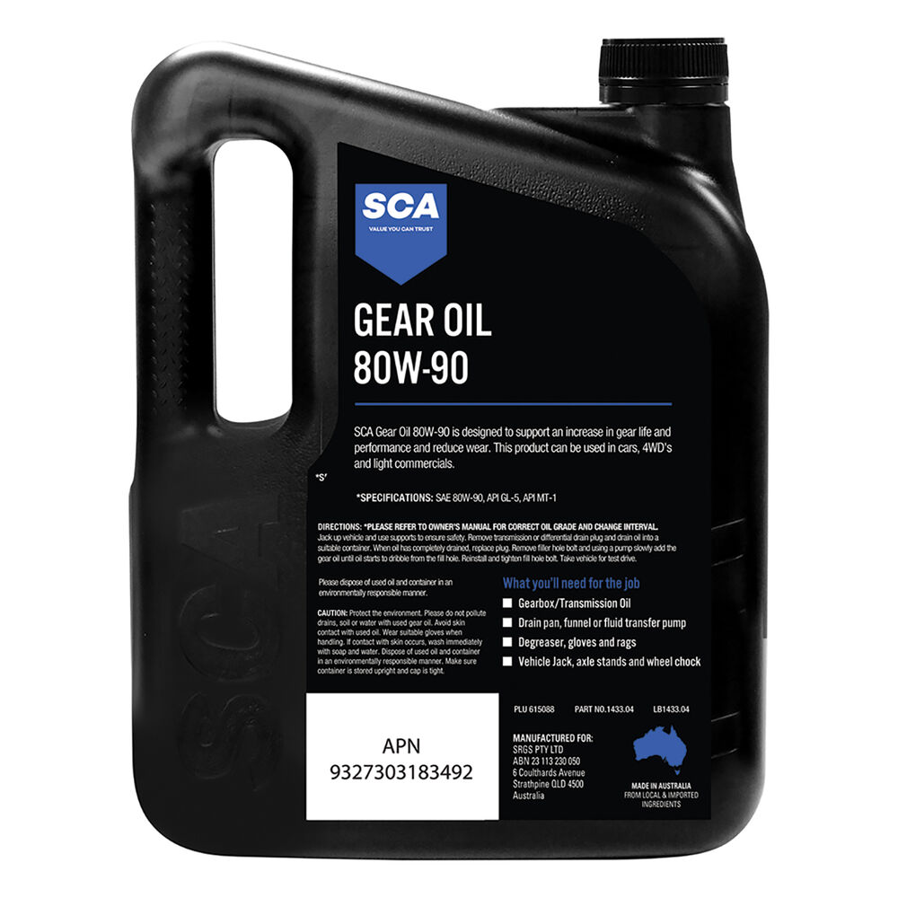 SCA Gear Oil 80W90 4 Litre Supercheap Auto