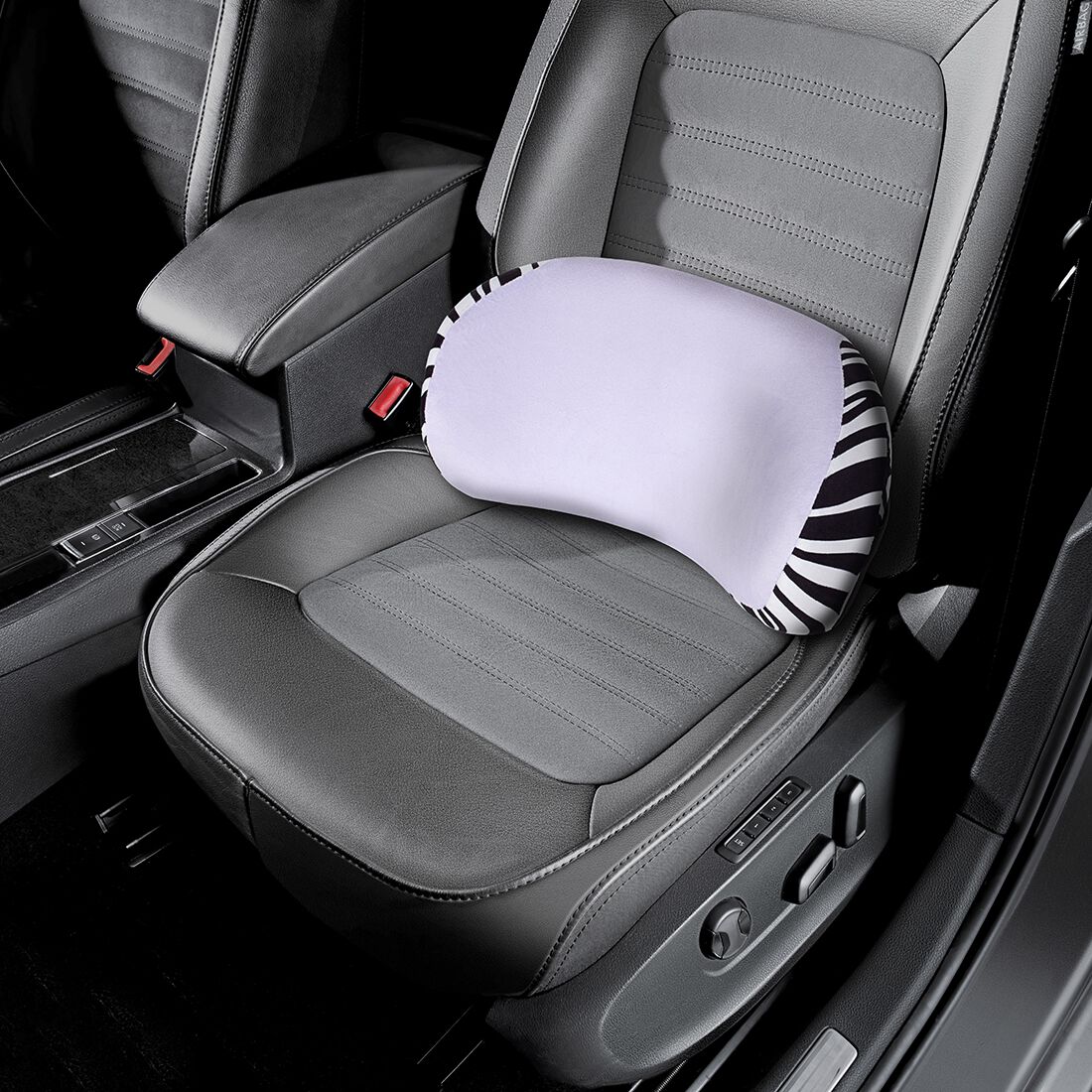 Cabin Crew Lumbar/Travel Cushion - Black/White/Lilac, , scaau_hi-res