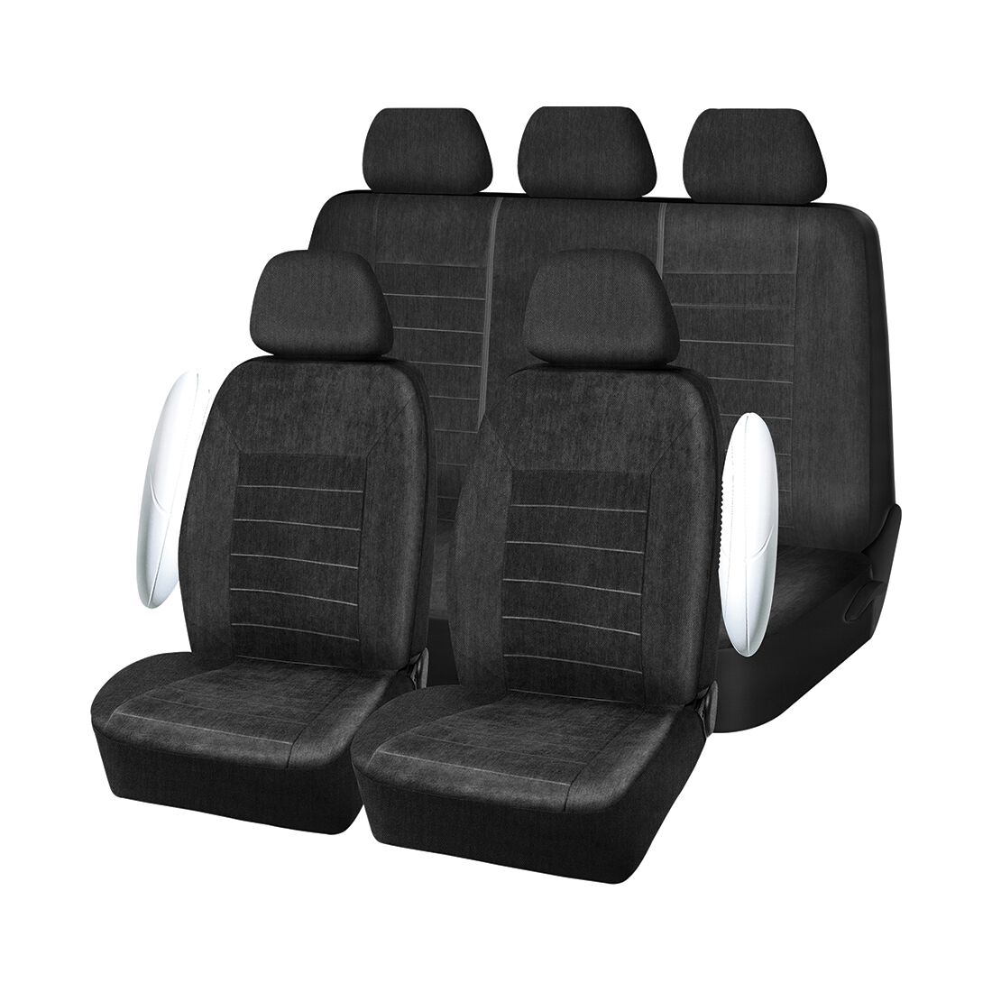 SCA Velour Seat Covers Set Black, Adjustable Headrests, Airbag Compatible, Size 30A&06H, , scaau_hi-res