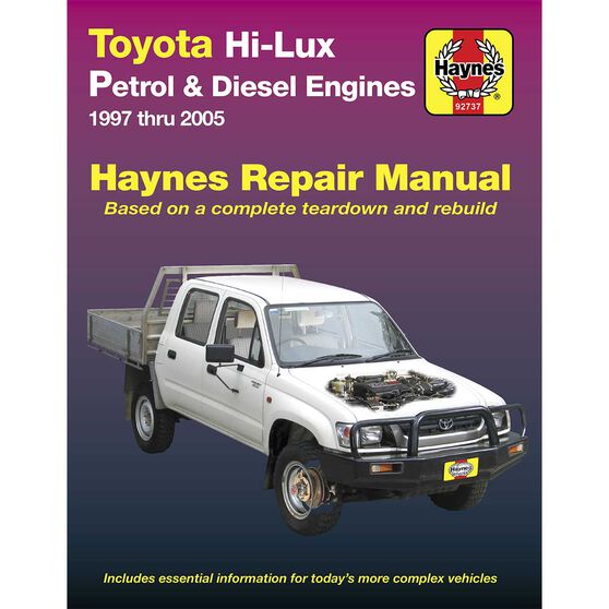 Haynes Car Manual Toyota Hilux 1997-2005 - 92737, , scaau_hi-res