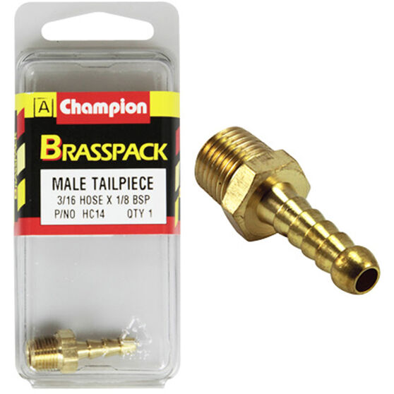 Champion Brass Pack Male Hose Barb HC14, 3/16" X 1/8", , scaau_hi-res