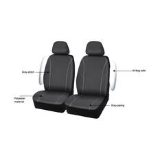 SCA Essential Polyester Seat Covers Black, Adjustable Headrests, Size 30, Front, Airbag Compatible, , scaau_hi-res