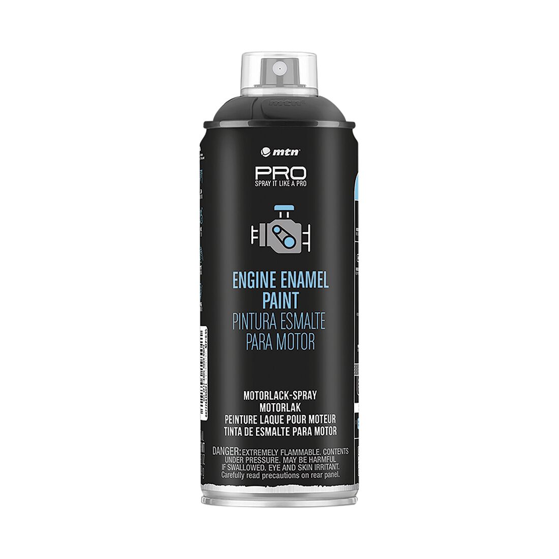 MTN PRO Engine Enamel Black Satin 400ml Spray Paint, , scaau_hi-res