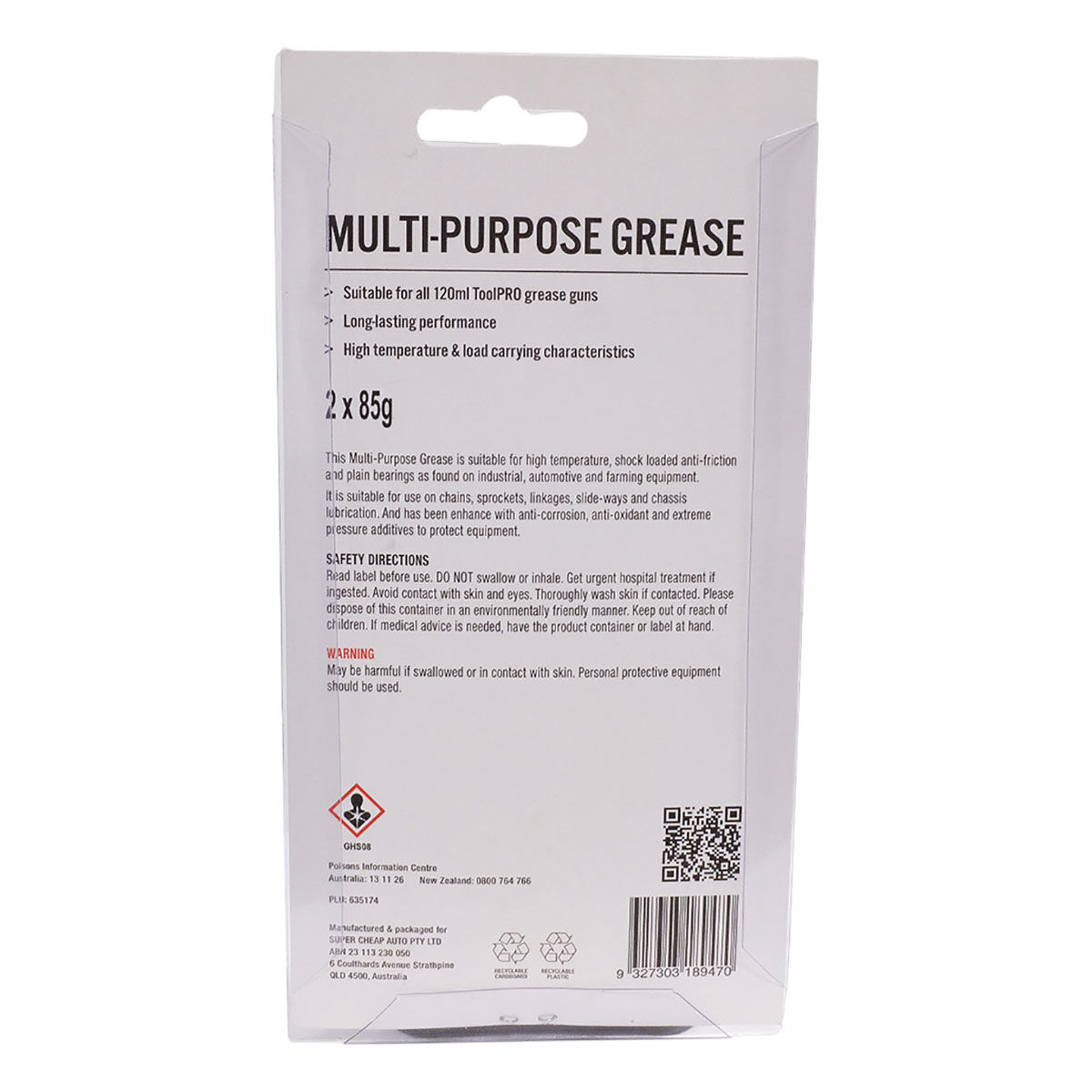 SCA Multi Purpose Grease Cartridge Twin Pack 85g, , scaau_hi-res
