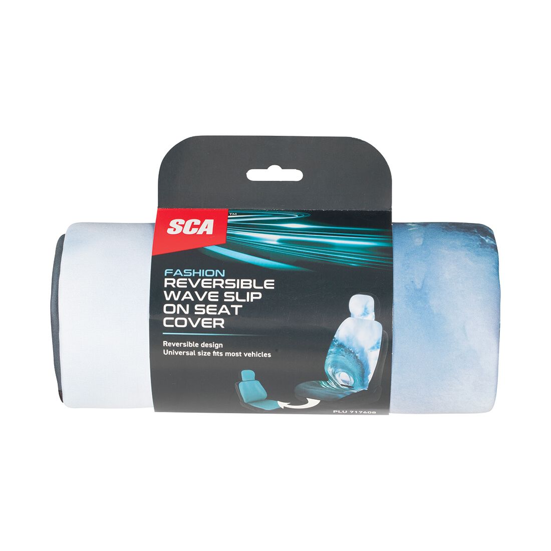 SCA Reversible Slip On Seat Cover Wave/Aqua, , scaau_hi-res
