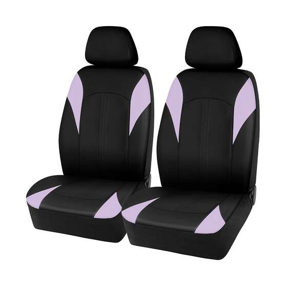 SCA Seat Cover Leather Look Black/Lilac, , scaau_hi-res