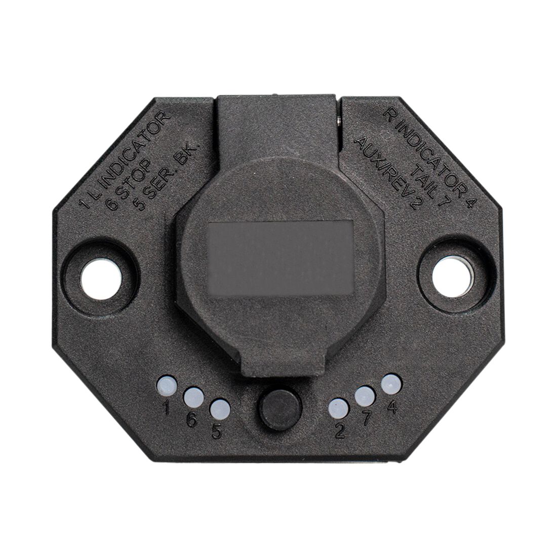 SCA Trailer Socket 7 Pin Small Round LED, , scaau_hi-res