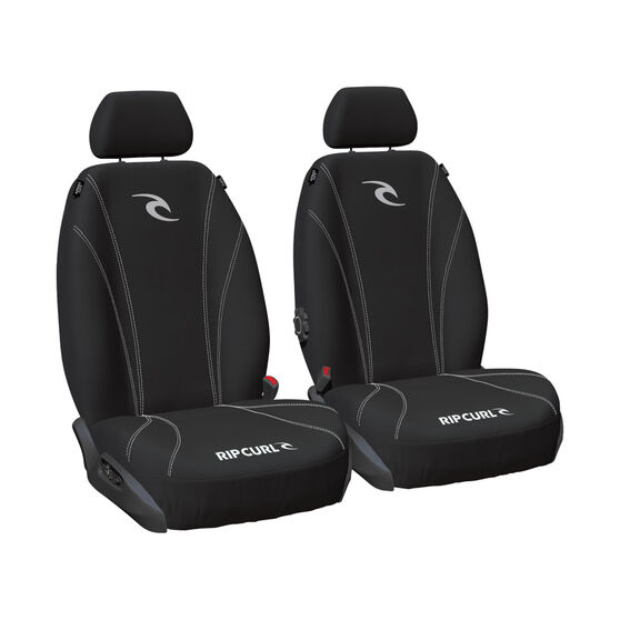 Rip Curl Logo Neoprene Seat Covers White/Black Adjustable Headrests Airbag Compatible, , scaau_hi-res