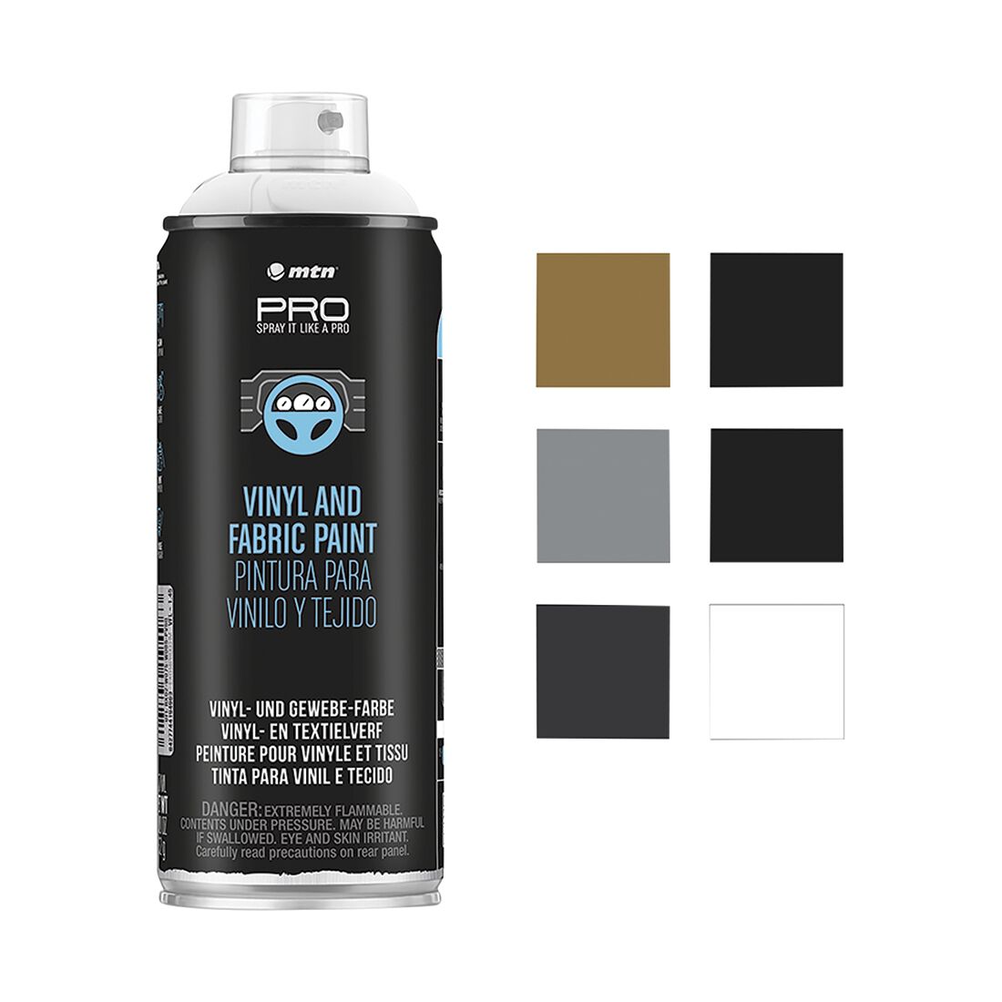 MTN PRO Vinyl & Fabric Paint White 400ml Spray Paint, , scaau_hi-res