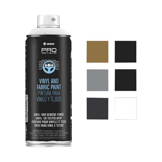 MTN PRO Vinyl & Fabric Paint White 400ml Spray Paint, , scaau_hi-res