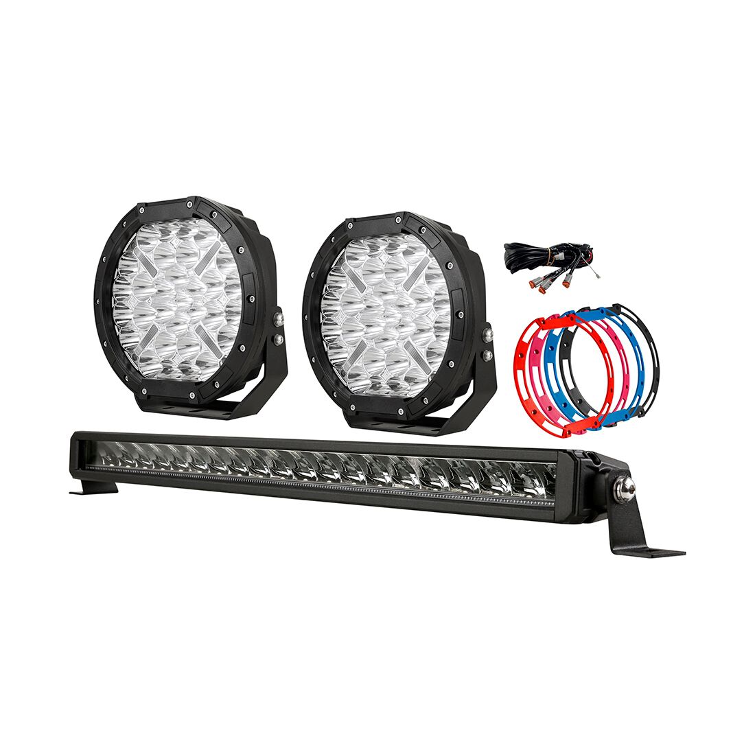 Ridge Ryder LED Driving Light 224mm & Light Bar DRL Combo, , scaau_hi-res