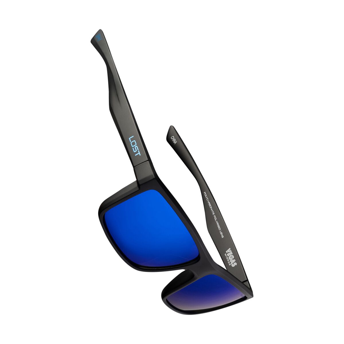 LOST Sunglasses Vegas Blue Mirror Polarised Matt Black, , scaau_hi-res