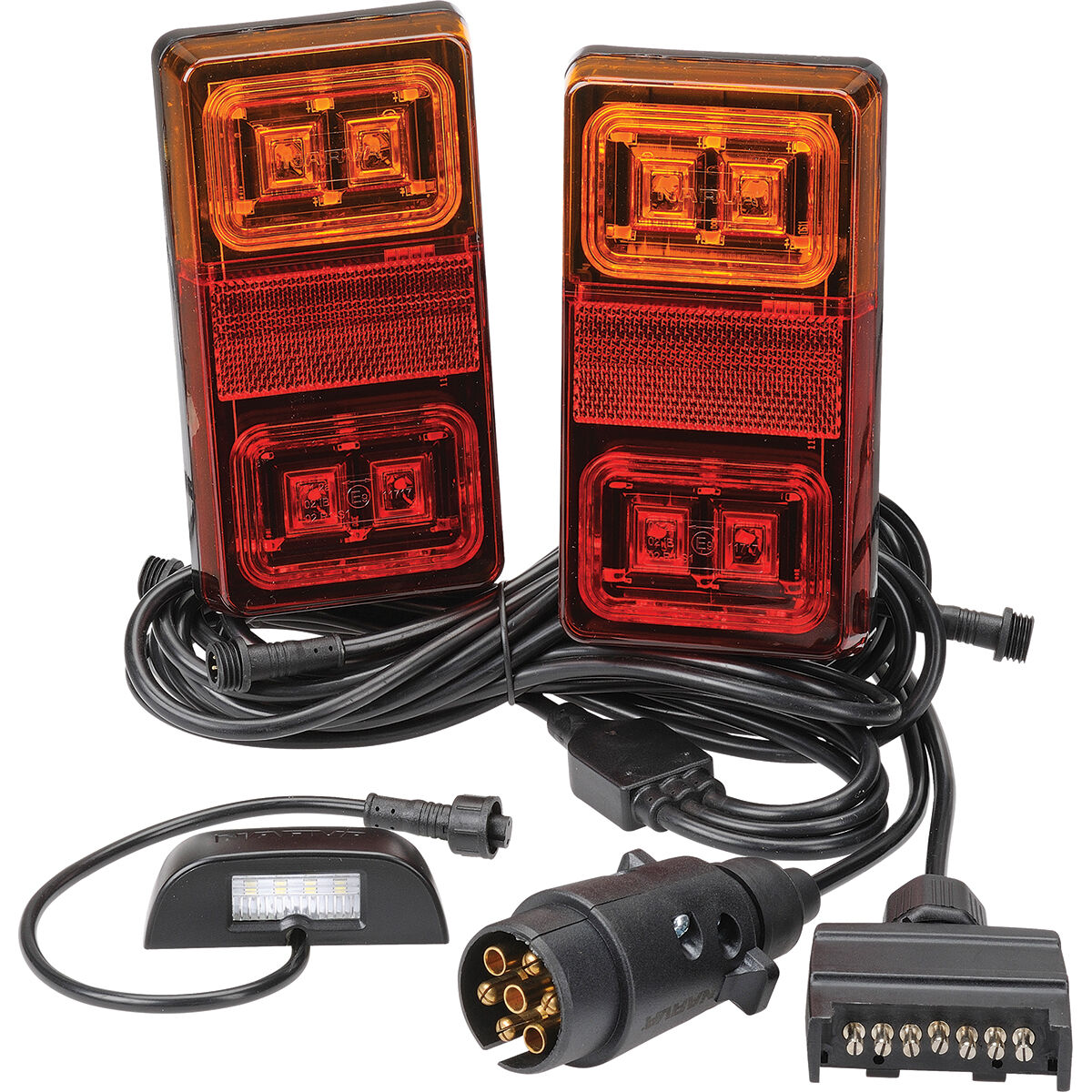Narva 12V Box Trailer Lamp Plug Play Kit Rectangular Lamps MDL35