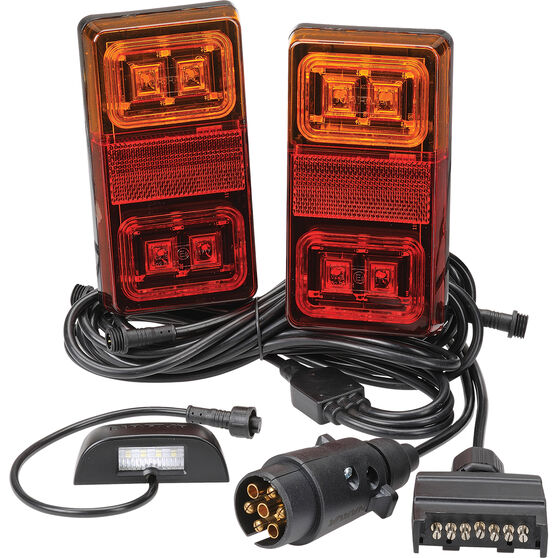 Narva 12V Box Trailer Lamp Plug & Play Kit Rectangular Lamps MDL35, , scaau_hi-res