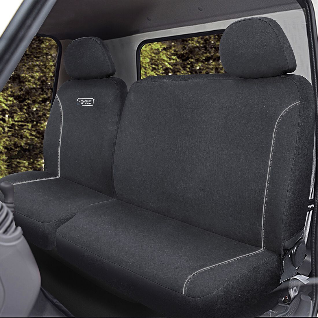 Ridge Ryder Canvas Piping Seat Covers Black/Grey 401SAB, , scaau_hi-res